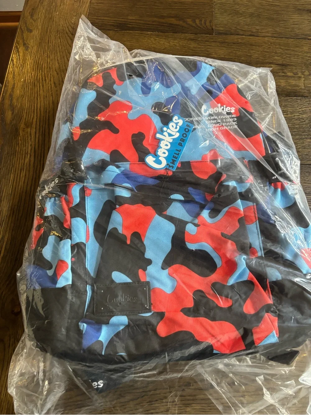 Cookies Men's Backpack - Blue, Red & Black Camo